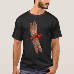 Camiseta Ilustração Antrópica de Dragonfly Wings Cute Drago