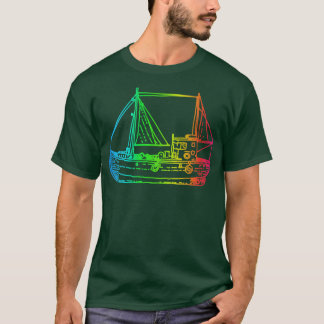 Camiseta Ilustração arco-íris de navio
