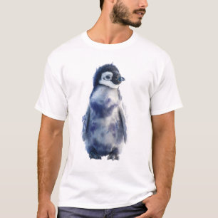 Camiseta Ilustração Artística de um Filhote de Pinguim Impe