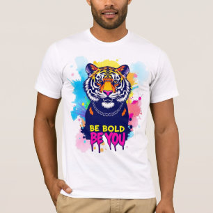 Camiseta Ilustração Artística Ousada de um Tigre