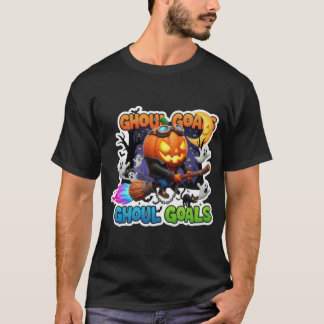 Camiseta Ilustração assustadora de jackolantern voador em u