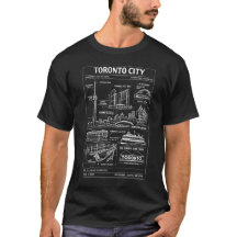 Camiseta Ilustração Blueprint Horizonte de Toronto