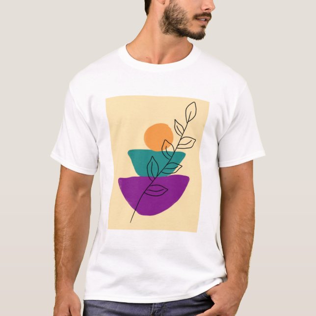 Camiseta Ilustração boho de folhas (Frente)