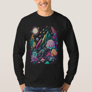 Camiseta Ilustração Bonita de Cristais Esotéricos da Nature