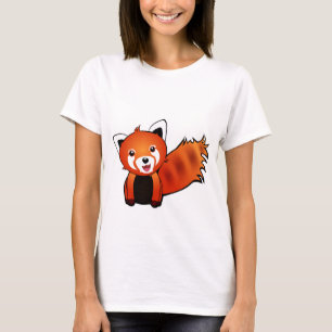 Camiseta Ilustração bonito da animação da panda vermelh