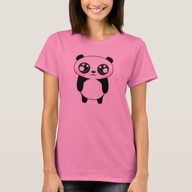 Camiseta Ilustração bonito do urso de panda (Frente)