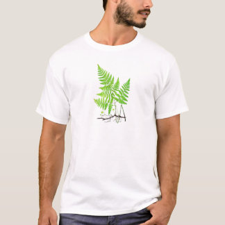 Camiseta Ilustração botânica da arte da samambaia verde