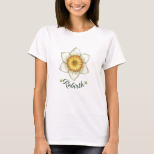 Camiseta Ilustração Botânica de Flor de Narciso Renasciment