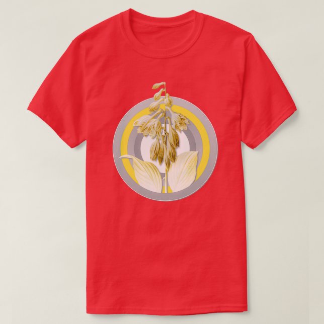 Camiseta Ilustração Botânica Diário Azul em Cinzas e Ye (Frente do Design)