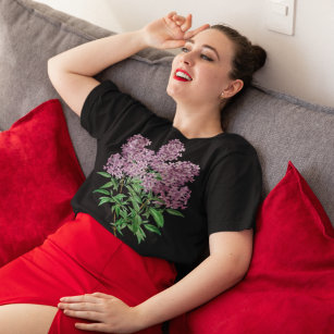Camiseta Ilustração Botânica Lilac-Vintage Persa