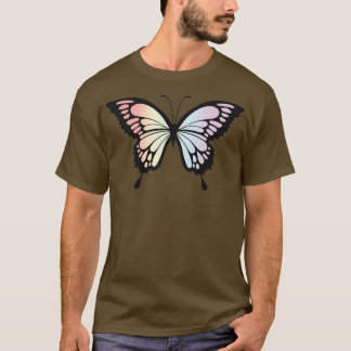 Camiseta Ilustração Butterfly Design Pastel Rainbow Detai