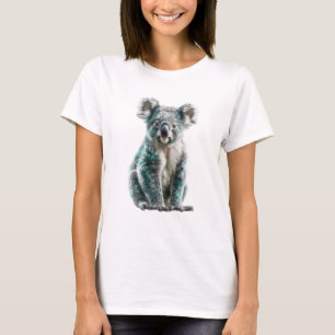 Camiseta Ilustração Caprichosa de Coala Fofo com Pelagem Te
