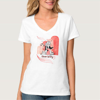 Camiseta Ilustração caprichosa "Love Kitty"