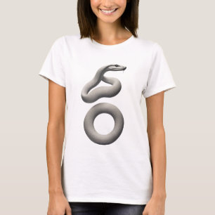 Camiseta Ilustração cobra minimalista com curvas sinuosas
