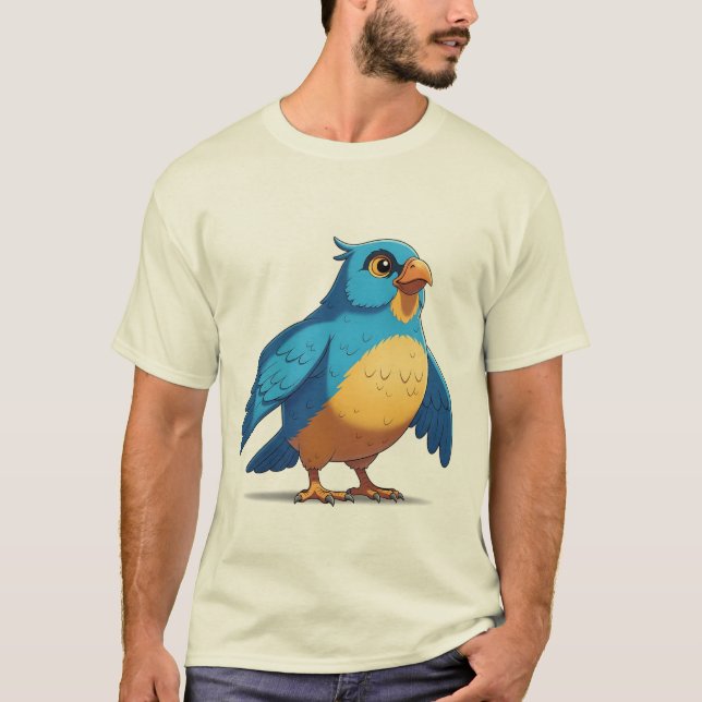 Camiseta Ilustração Colorida de Ave Exótica Isolada (Frente)