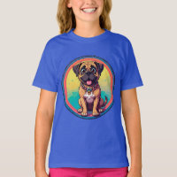 Ilustração Colorida de Cartoon de Pug Alegre
