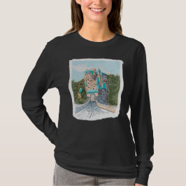 Camiseta Ilustração Colorida de Castelo