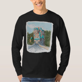 Camiseta Ilustração Colorida de Castelo