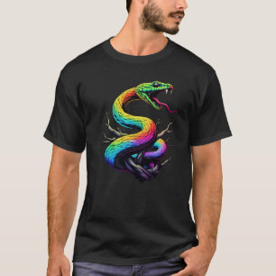 Camiseta Ilustração Colorida de Cobra