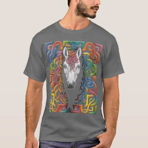 Camiseta Ilustração Colorida de Mandala Animal presente