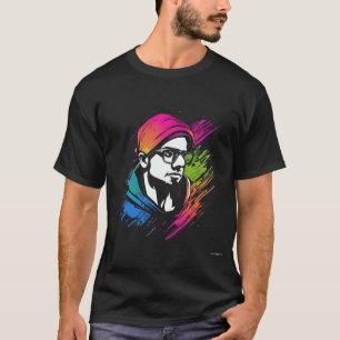 Camiseta Ilustração Colorida de Retrato de Programador – Cr