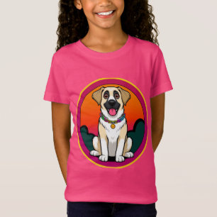 Camiseta Ilustração Colorida de um Cachorro Sorridente