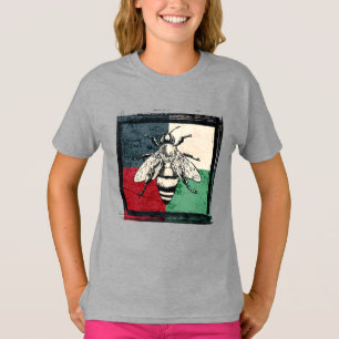 Camiseta Ilustração Colorida do Inseto da Abelha Vintage