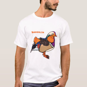 Camiseta Ilustração colorida do pato de mandarina