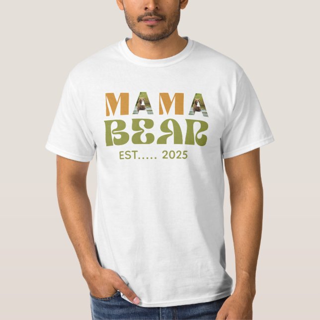 Camiseta Ilustração Comovente de Mamãe Urso (Frente)