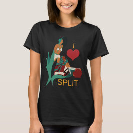 Camiseta Ilustração Coração Split Croácia Verde Viagem