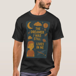 Camiseta Ilustração Cósmica do Sonho da Criança Lua Fofa