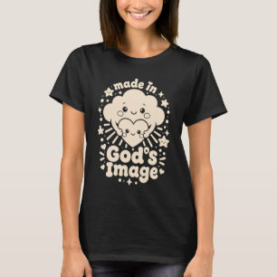 Camiseta Ilustração Cristã Adorável para Crianças de Fé