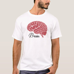 Camiseta Ilustração da Anatomia do Cérebro Humano Vermelho