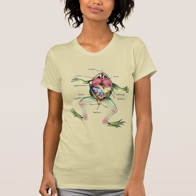 Camiseta Ilustração da Anatomia do Sapo (Frente)