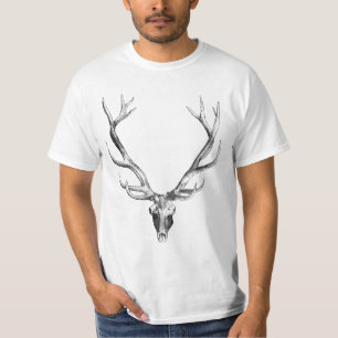 Camiseta ilustração da arte animal da vintagem do crânio do