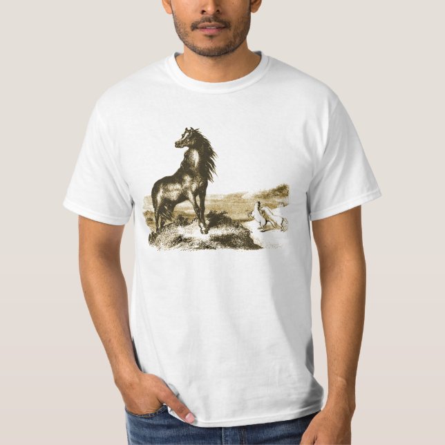 Camiseta Ilustração da arte do pônei de Chincoteague (Frente)