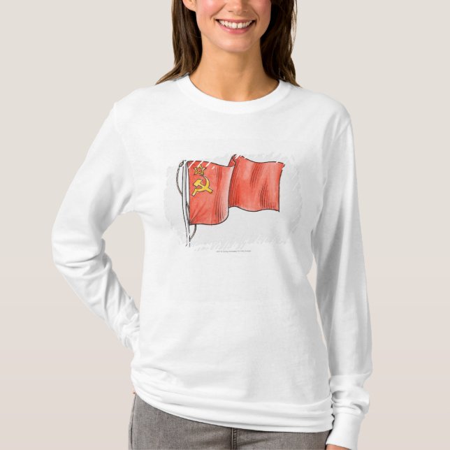 Camiseta Ilustração da bandeira soviética (Frente)