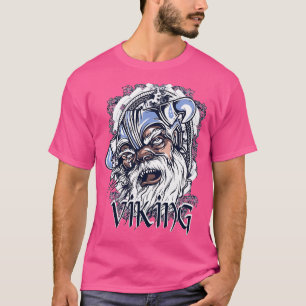 Camiseta Ilustração da Cabeça Vikings Design Trabalho de ar