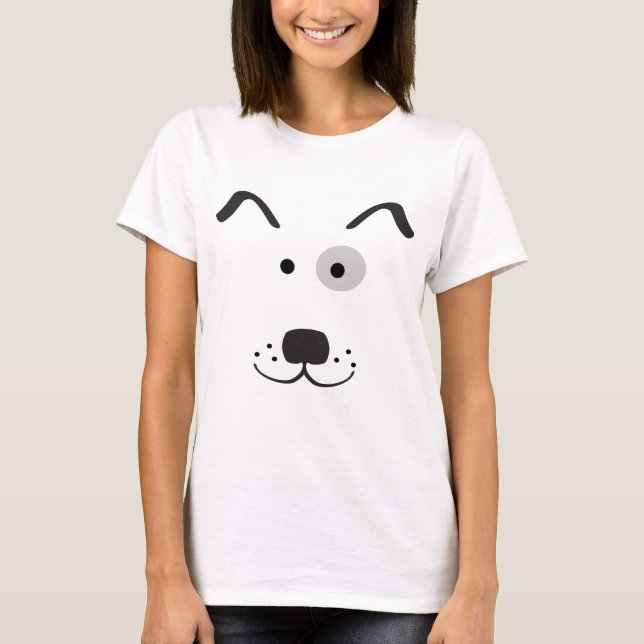 Camiseta Ilustração da cara do cão dos desenhos animados (Frente)
