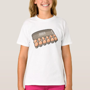 Camiseta Ilustração da cartonagem de ovo