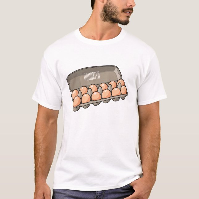 Camiseta Ilustração da cartonagem de ovo (Frente)