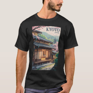 Camiseta Ilustração da Casa do Japão em Kyoto, Arte de Viag
