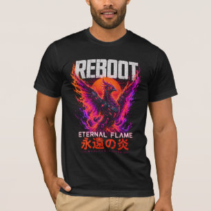 Camiseta Ilustração da Chama Eterna – Fênix de Fogo Neon
