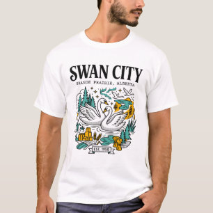 Camiseta Ilustração da Cidade do Cisne Grande Prairie Alber