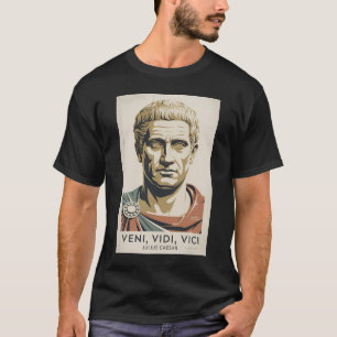 Camiseta Ilustração da Citação de Júlio César do Império Ro