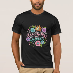 Camiseta Ilustração da Coroa Floral da Rainha do Aprendizad