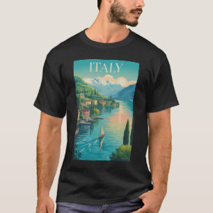 Camiseta Ilustração da Costa Amalfitana Itália Arte de Viag