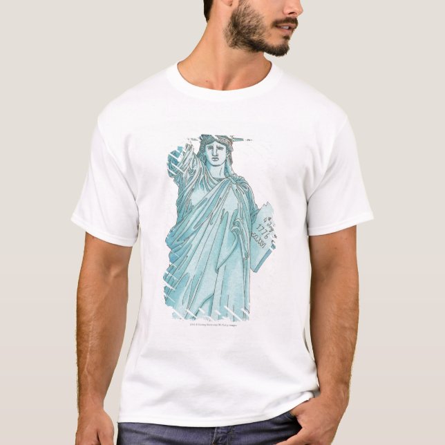 Camiseta Ilustração da estátua da liberdade (Frente)
