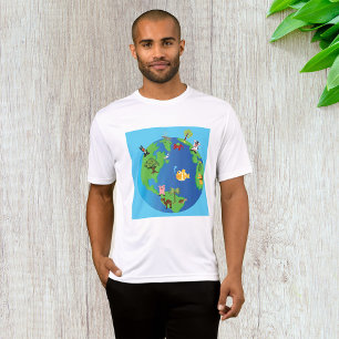 Camiseta Ilustração da fauna selvagem do mapa dos animais