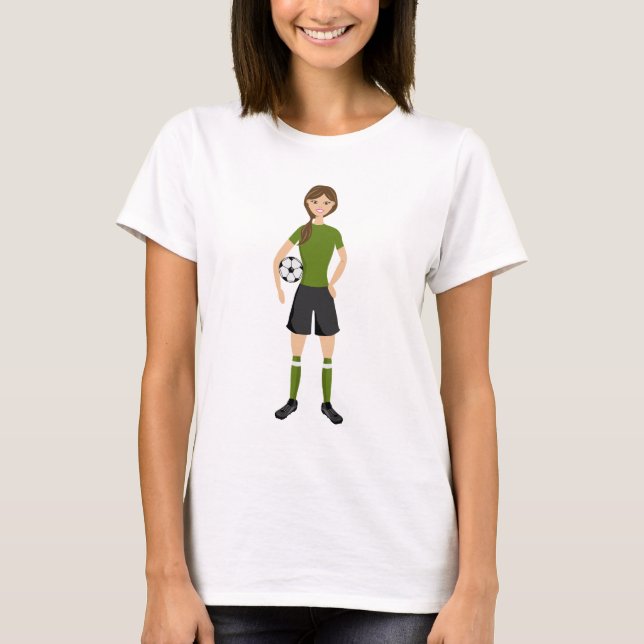 Camiseta Ilustração da garota de futebol (Frente)